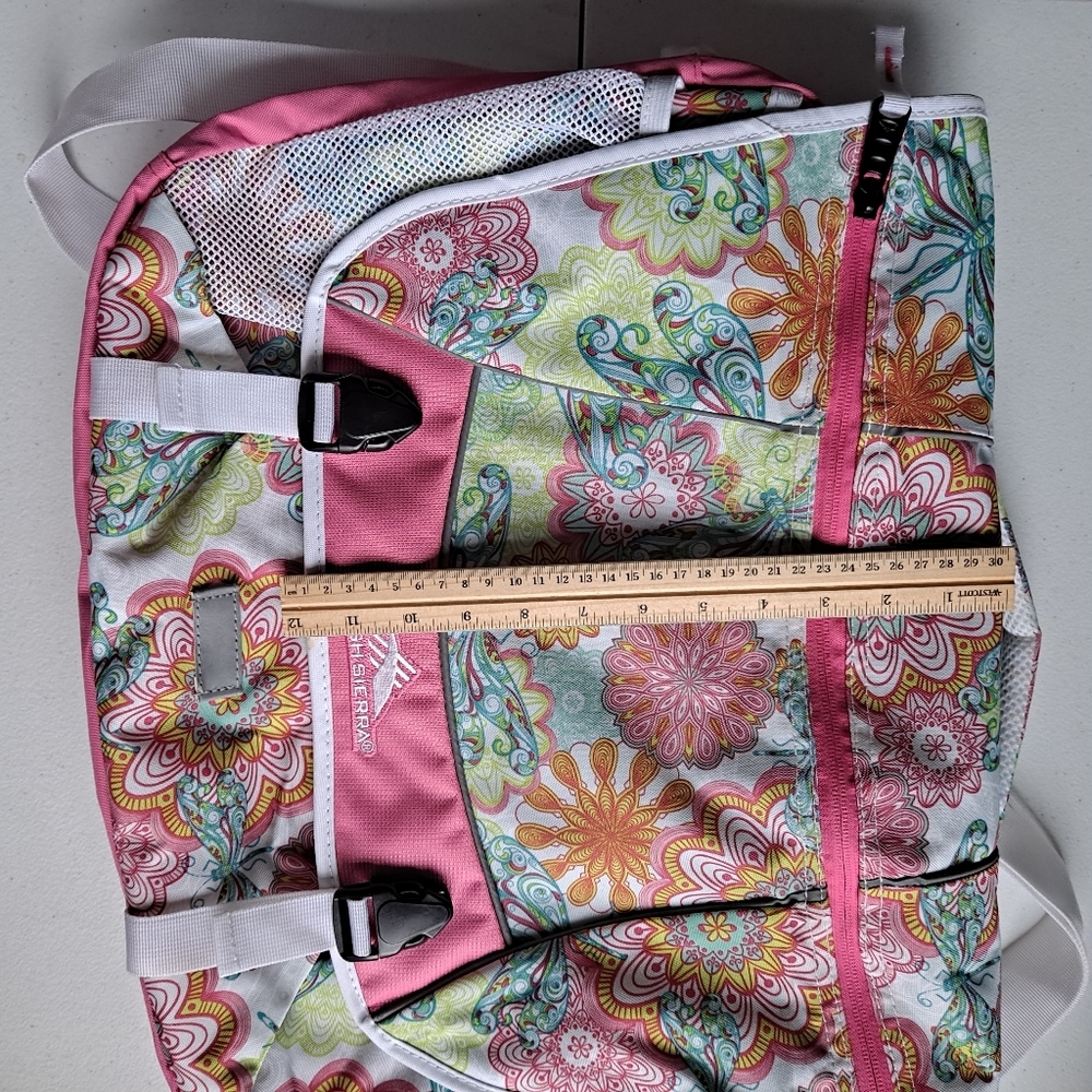 High Sierra Large Pink Floral Messenger Bag - Picture 7 of 9